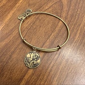 Alex and Ani gold bangle - sister charm